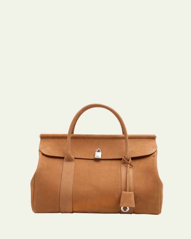 Loom Nubuck Zibeline Leather Top-Handle Bag
